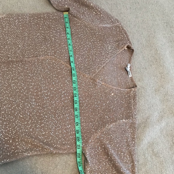 WD.NY Sequin Knit Short Sleeve Taupe Cardigan ~ NWOT - Picture 11 of 13